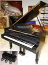 Estonia 168 Grand Piano Satin Ebony with nickel hardware