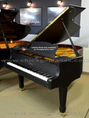 Estonia 190 Custom Brushed Satin Ebony Grand Piano from Chicago Pianos . com